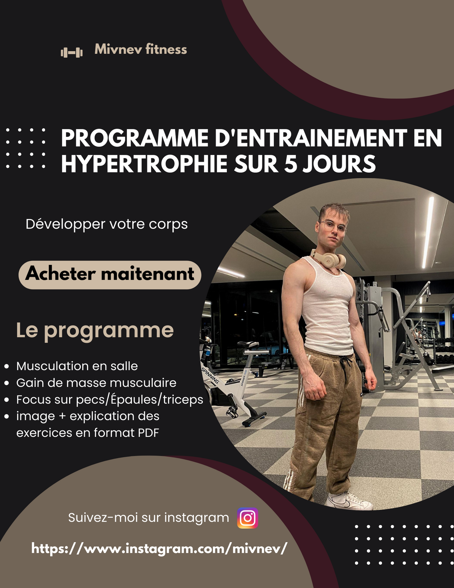 Programme d'entrainement en hypertrophie sur 5 jours