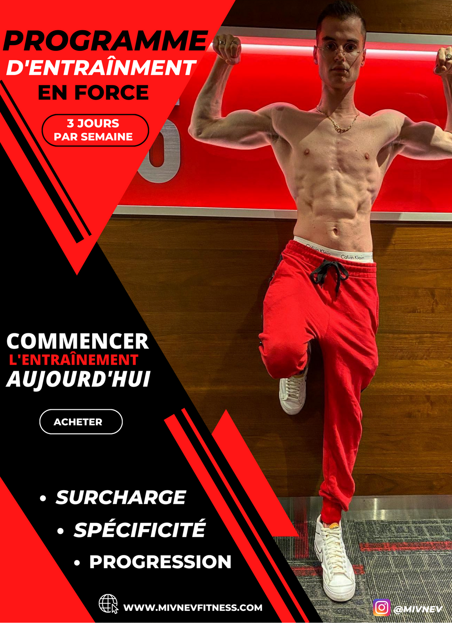 Progamme d'entrainement en force ( 3 jours par semaine)