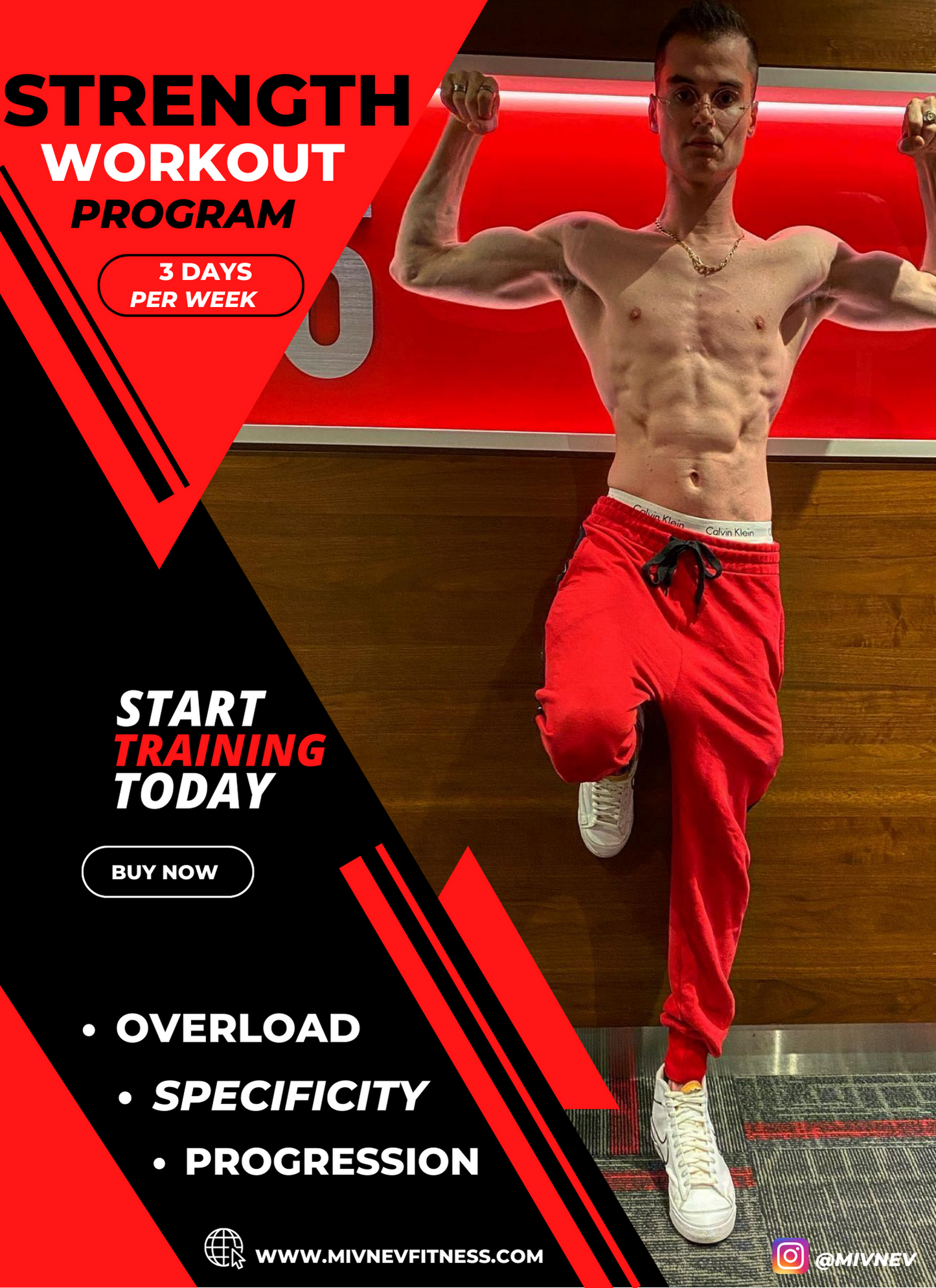 Strenght workout program 3 days per week