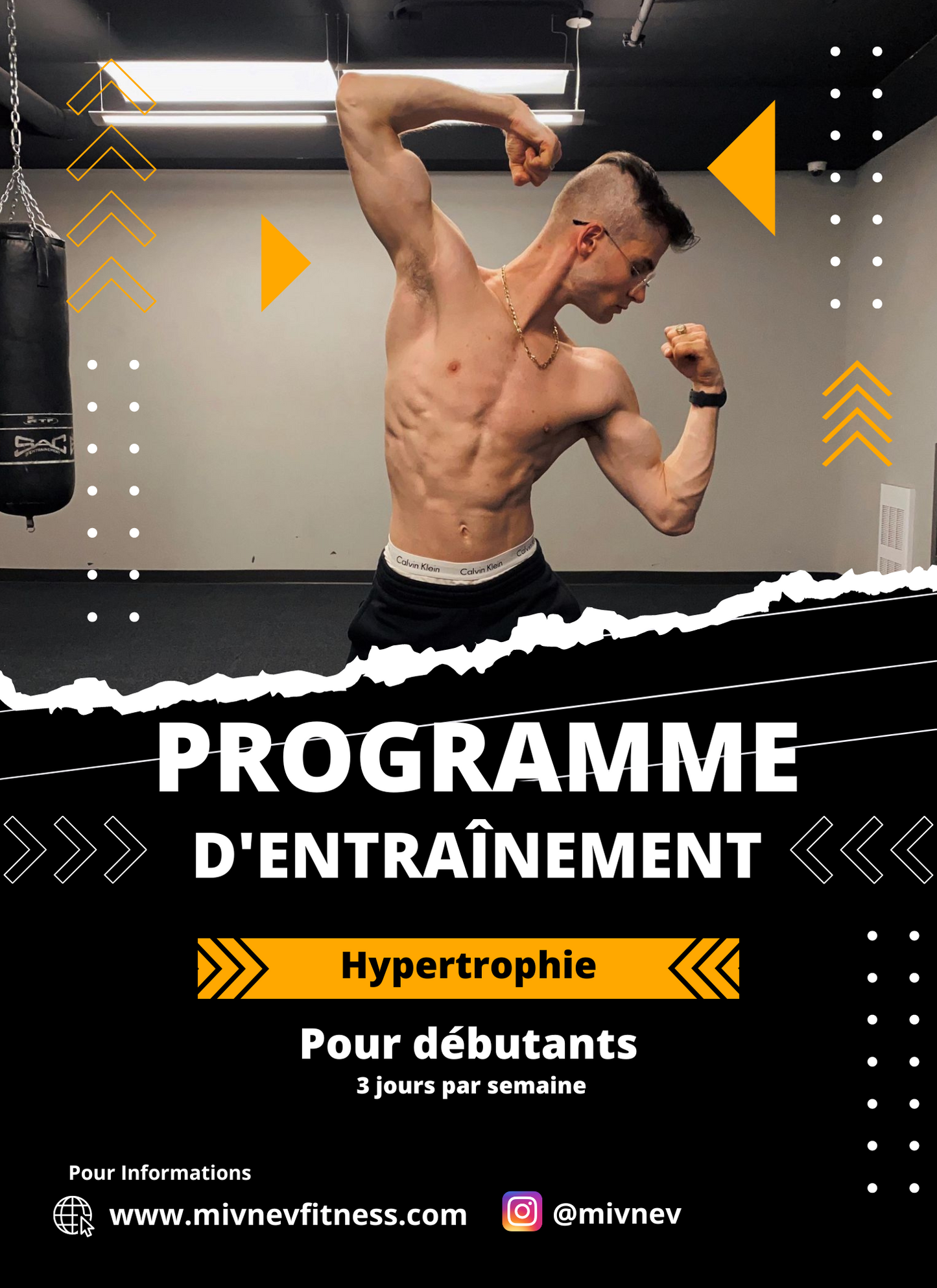 Programme d'entrainement en hypertrophie pour débutants ( 3 jours par semaine)
