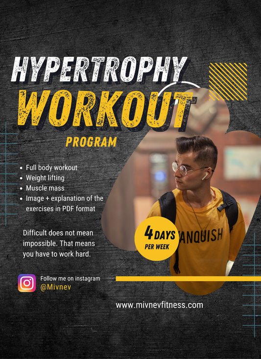 Hypertrophy workout program 4 days per week